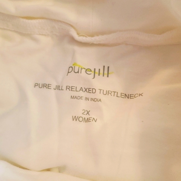 J.Jill pure jill white relaxed pima turtleneck - Picture 4 of 7